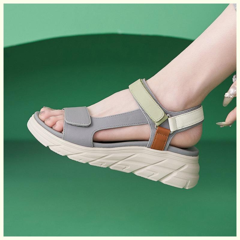 2025 Módní Značka Letní Klínkové Boty Dámské Sandály Silná Podrážka Letní Dovolená Dámské Sandály na Vysokém Podpatku 5cm Protiskluzové Žluté Černé Plus Size 41