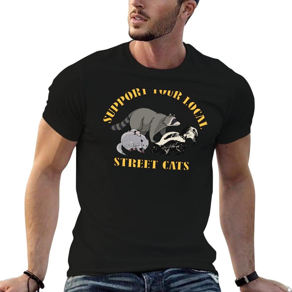 Local Street Cat Tshirt Vintage Anime Shirt Customizeds Sweat Shirts Unisex