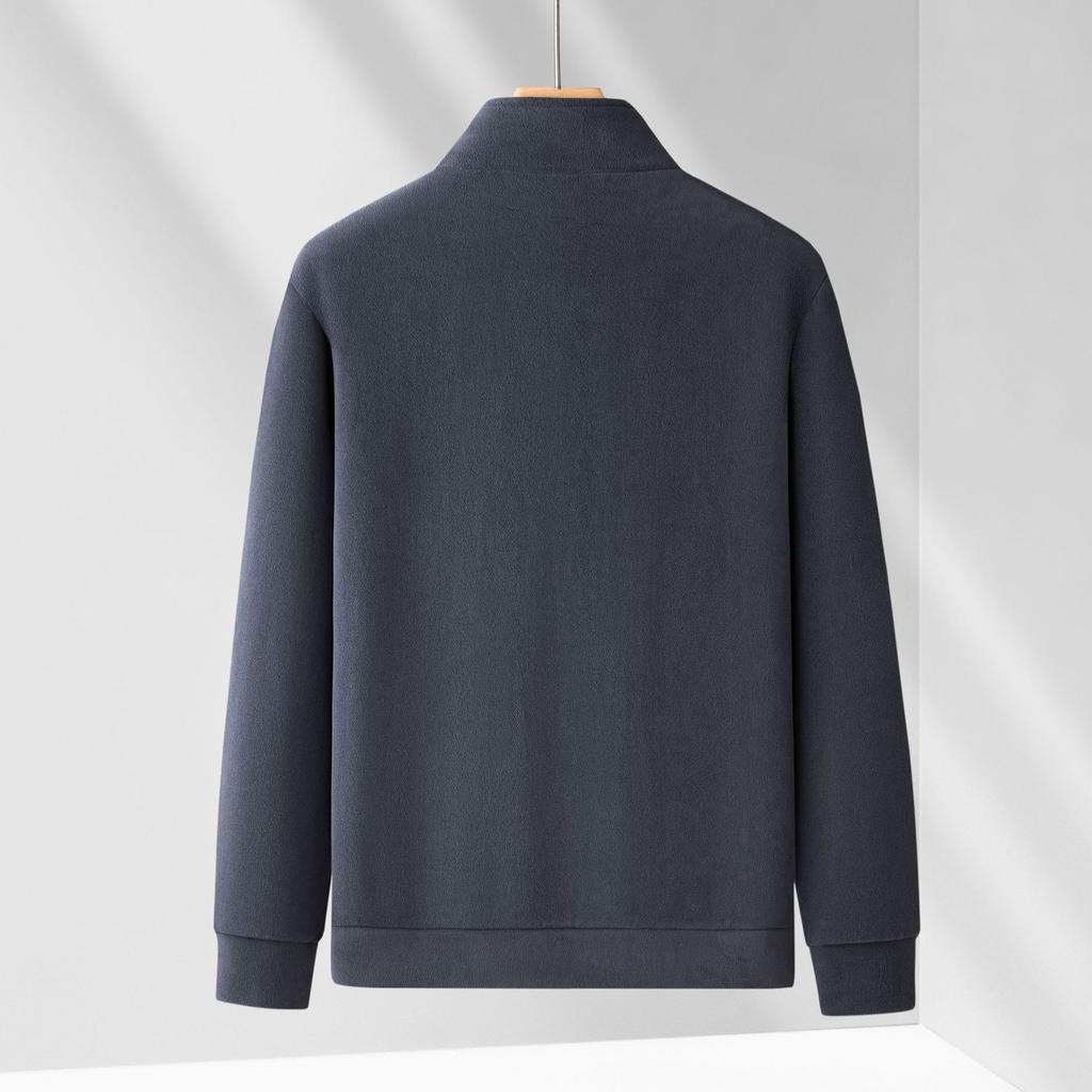 Fuzzy Sherpa Jacket for Men Casual Full Zip Stand Collar Fall Winter Warm Outwear Polar Fleece Jackets Men's Outdoor Hiking Soft Coat With Pockets