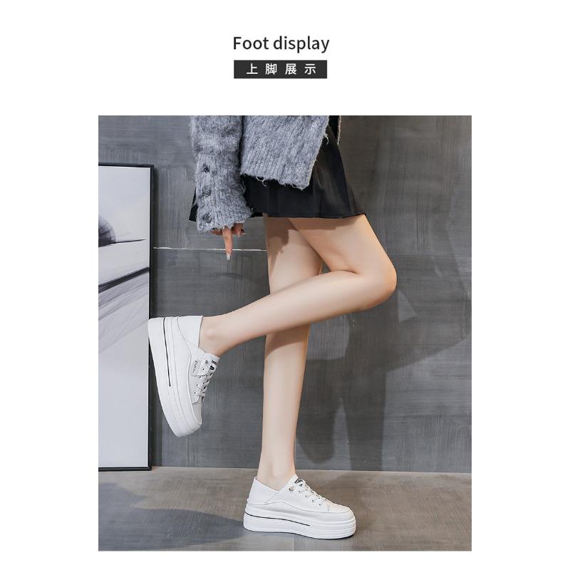 Summer New Thick Bottom Plate Shoes Casual Sneakers Two Wear Single Shoes