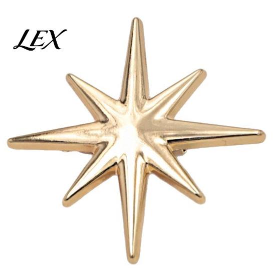 Elegant Star Pin Alloy Eight-pointed Brooch Pin, Shape Decorative Jewelry, Vintage Clothing Accessory for Suits Coats Scarves Shawls Bags Metal