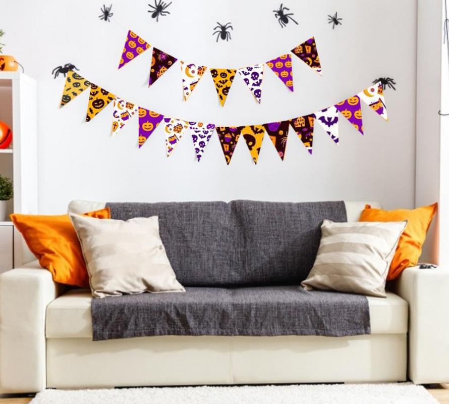 6 Stück Halloween-Thema Bedruckter Patchwork-Polyester-Baumwollstoff für Taschentuchnähen Quilting-Stoffe Handarbeitsmaterial DIY Handgemacht