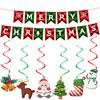 Christmas Snowflake, Snowman, Reindeer & Bell Spiral Ornaments Set for Holiday Party Decoration