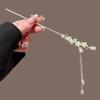 Vintage Crystal Pearl Flower Hair Sticks for Women Chinese Style Cross Tassel Hairpin Disk Hair Chopsticks Hair Accessories Gifts