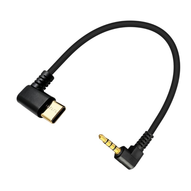 USB C To 4Pole 3.5Mm Headphone Jacks Cable Right Angle Design Sound Cable For Mobile Devices 30Cm/11.8in