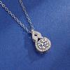 Popular Minimalist Japanese and Korean Light Luxury Style with Full Diamond Embellishments 2Carat Gourd Necklace Pendant Clavicle Chain Jewelry