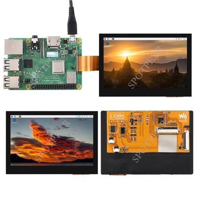 Raspberry Pi 4.3" Ultra İnce MIPI DSI IPS/QLED Dokunmatik Ekran, 800×480.