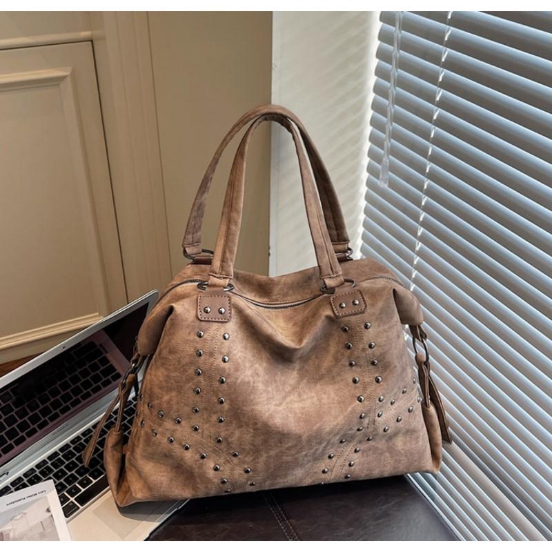 Light Luxury Willow Nail Tote Bag, Large Capacity Commuting Fashionable Shoulder Bag, Retro Motorcycle Crossbody Bag,storage Bag