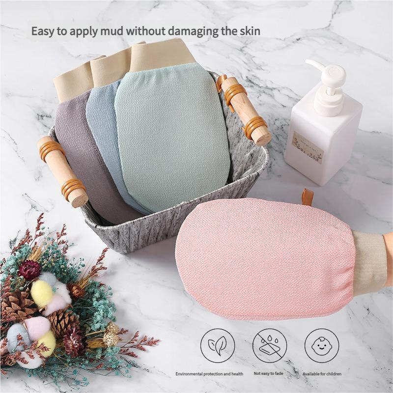 Coarse-Grit Exfoliating Bath Glove Single-Layer for Deep Cleansing Dead Skin Removal Bathing Mitt for Adults