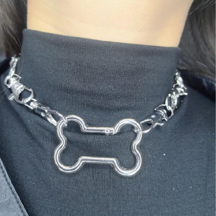 Bone Inspired Clasp Necklace Smooth Alloy Finish Clavicle Chain Multipurpose Jewelry Gift For Fashion Enthusiasts
