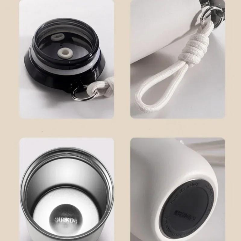 JUSTINLAU Business Thermal Mug Insulated Water Cup Stainless Steel Portable Cold Coffee Cup Gift Cup Leakproof Travle Drinkware