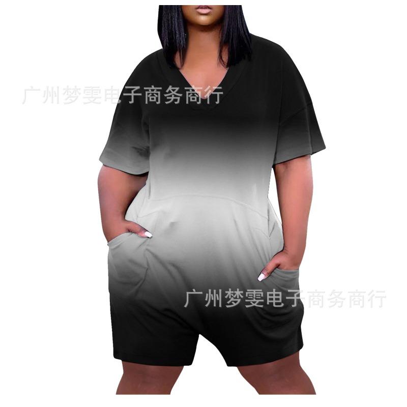 

Women s, Printed Fashion Casual Street Wear Jumpsuit Shorts 5xl