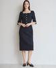 Julie And Kara 25Ss Collar 112 One Fine Day Moir Tweed Dress Black