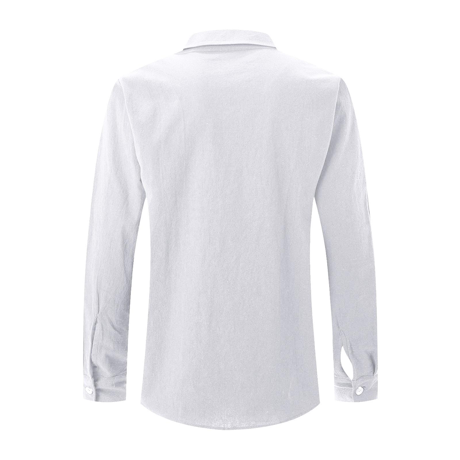 Мужская осенняя однотонная рубашка с длинным рукавом Мужская повседневная свободная — фото 5