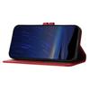 (Red) Wallet Case for Iphone 16e Magnetic Closure Kickstand Card Holder Embossed All Round Protection