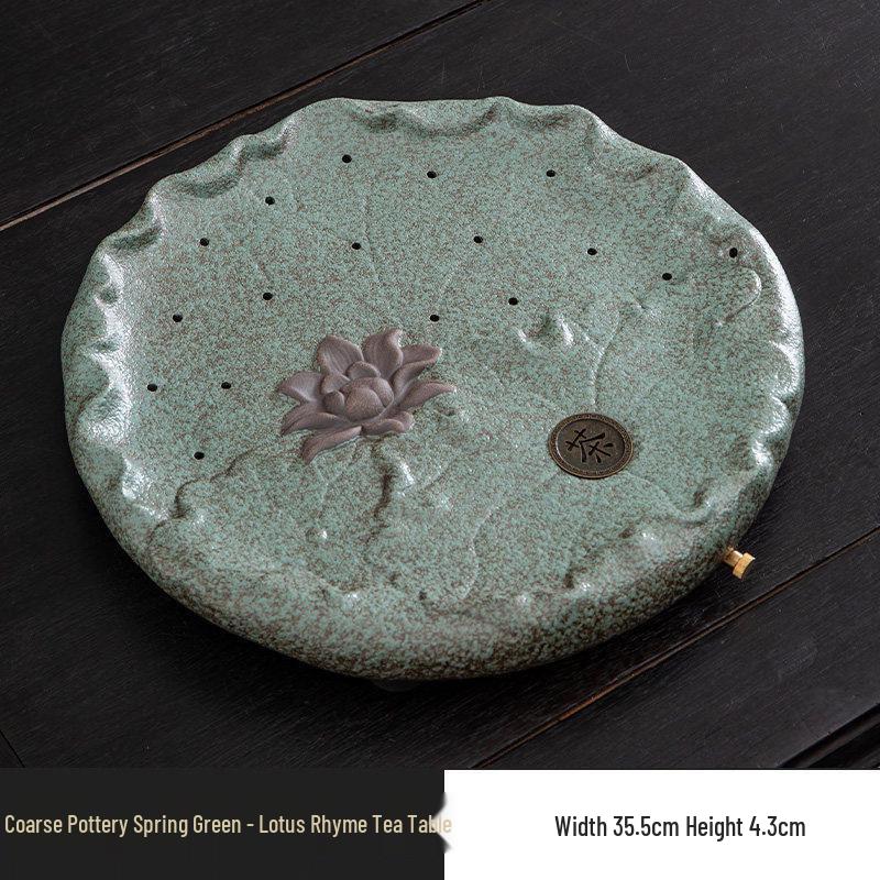 Coarse Pottery Lotus Tea Table