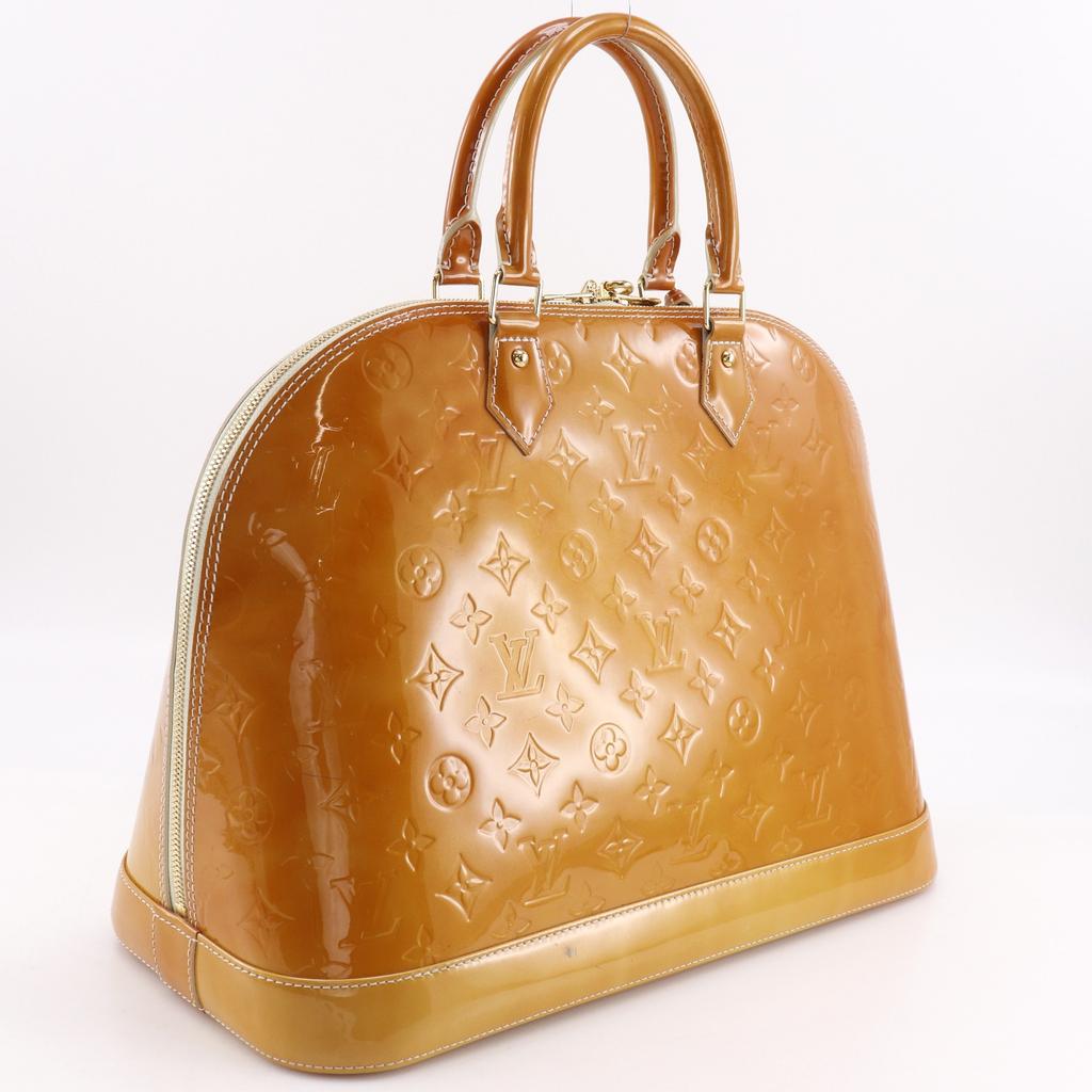 LOUIS VUITTON Alma GM Handbag yellow Monogram Vernis Women Used