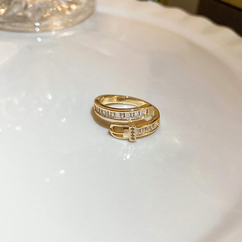 Korean Geometric Zircon Diamond Luxury Index Finger Ring - Versatile Fashion Jewelry for Women