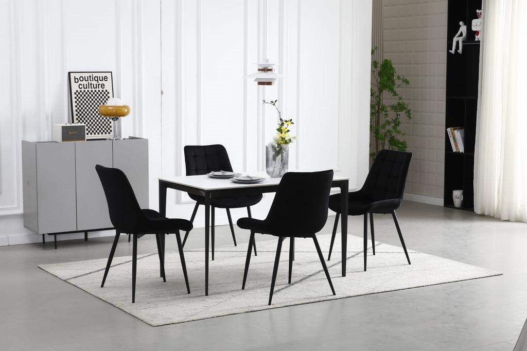 BERA Chair - Black Velvet / Black Legs X 2