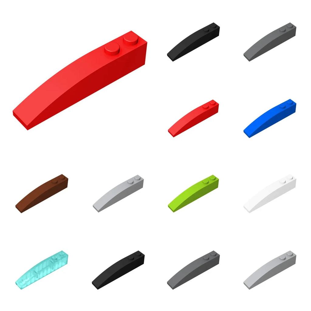 100pcs 42022 Curved 6 X 1 Slope Bricks Collections Bulk Modular GBC For Technical MOC DIY Building Blocks Compatible Toys