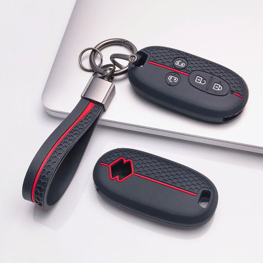 Premium Silicone Car Key Fob Cover For Suzuki Kizashi Wagon R Solio Spacia Swift With Keychain Soft Silicone Car Interior Accessories