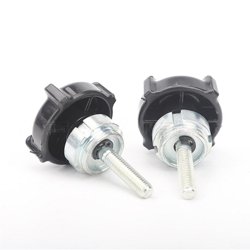 Handlebar Clamp Replacement Bolt Pair with Knob Style Grip, Black 2 Piece Motorcycle Fastener Set with Threaded Shaft for Small Bike Maintenance