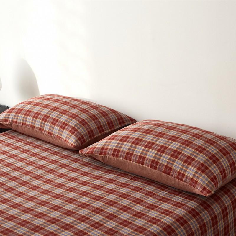 Modern Minimalist Cotton Double Gauze Pillowcases Set Of 2 - 48x74cm 40s Thread Count Woven Jacquard Reactive Dyed