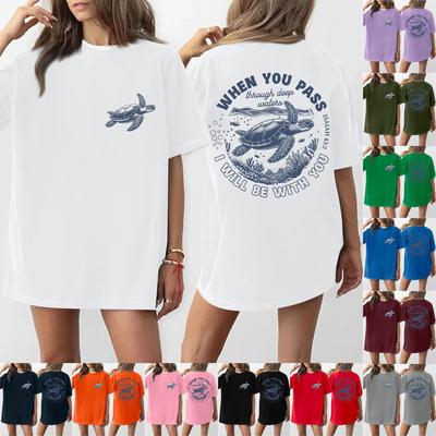 Women's Round Neck Printed Short-sleeved T-shirt Top