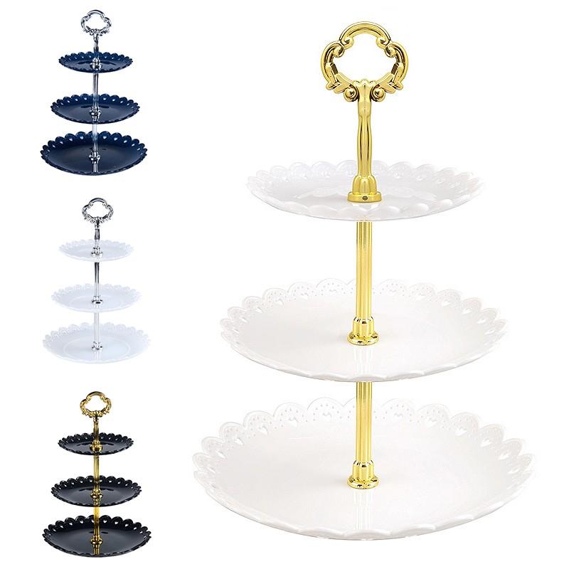 

Holder Cake Stand Rack Plate Display Christmas Holiday Birthday Plastic чорний