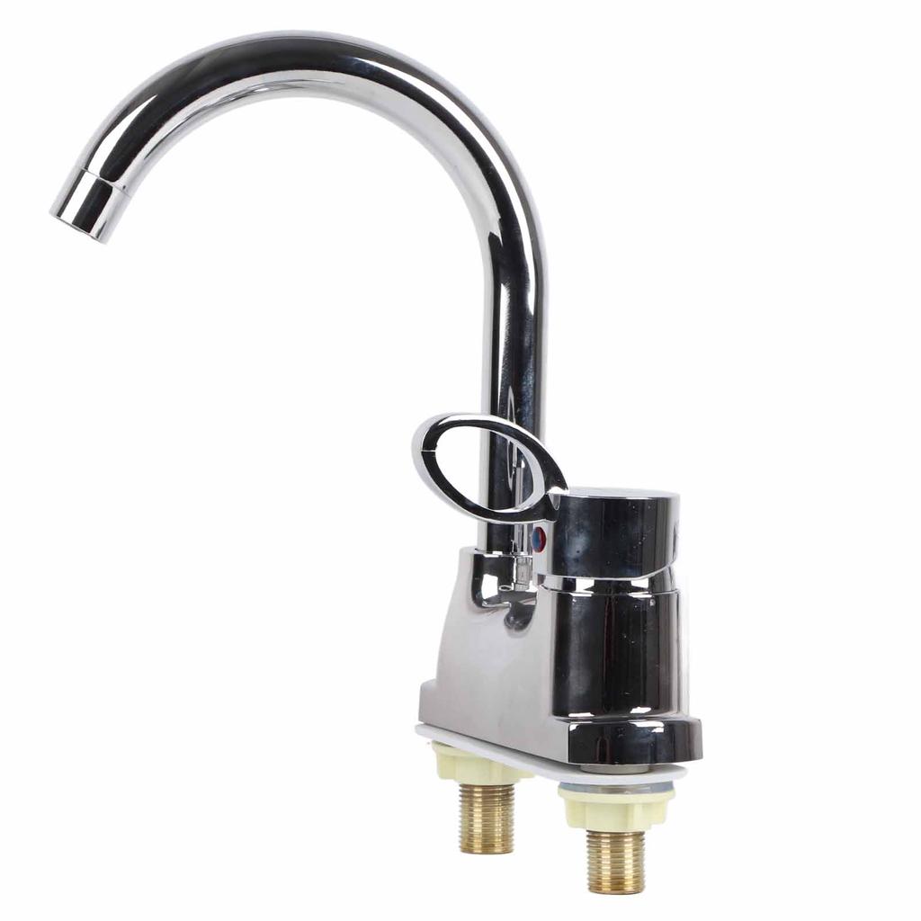 G1/2 Bathroom Basin Faucet Hot and Cold Water Mixer Dual?Hole Water Tap for Kitchen Home