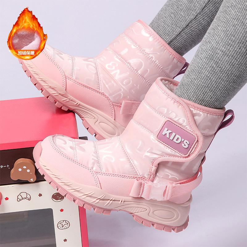Children Boots Fashion Winter Warm Plush Kid Snows Shoes Fur Waterproof Non-slip Outdoor Sports Ankle Boots for Girl