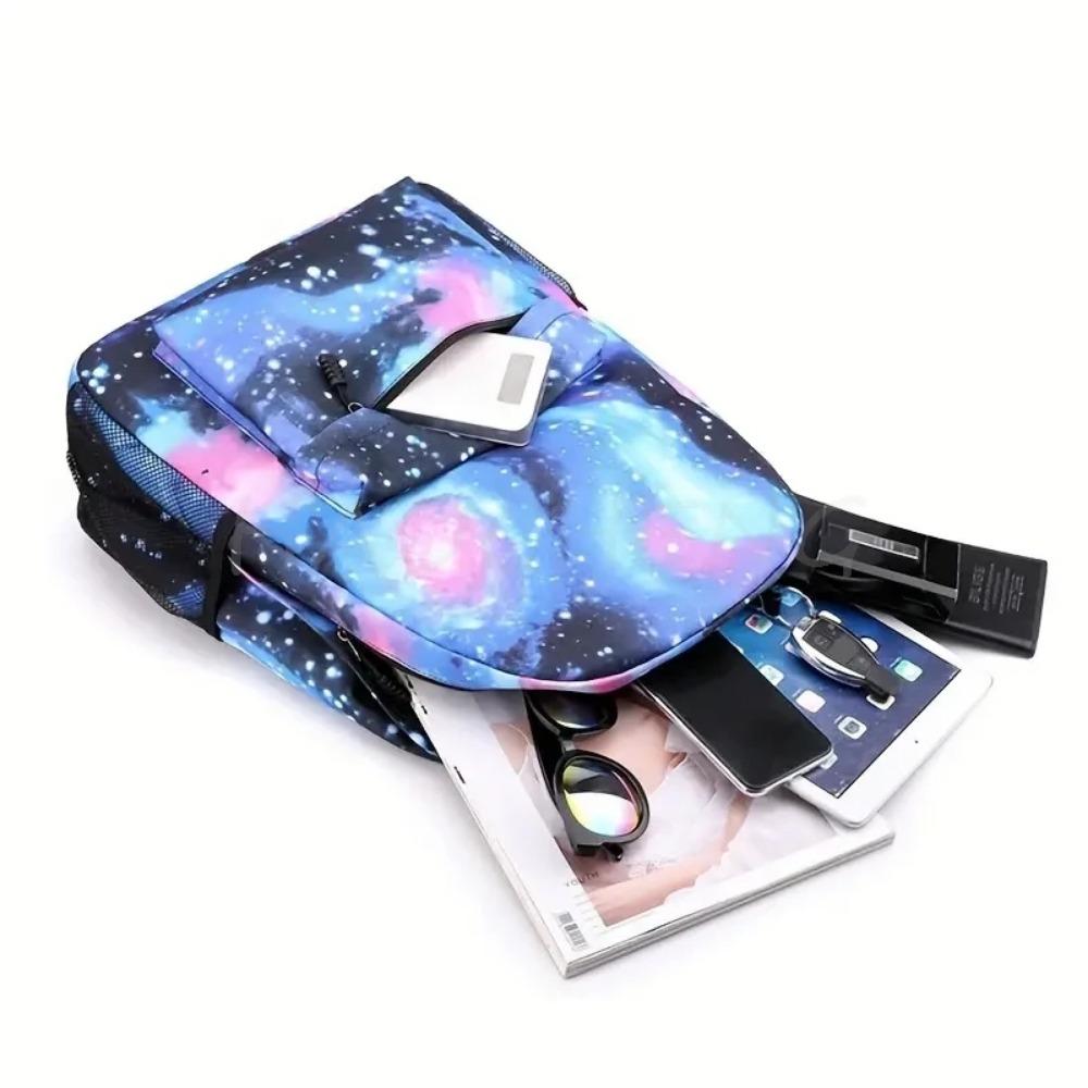 3 st Nytt Sprunki Anime-tryck Ryggsäcksset, Med Tote och Pouch, Stor Kapacitet Lättviktig Och Andningsbar Utomhusryggsäck