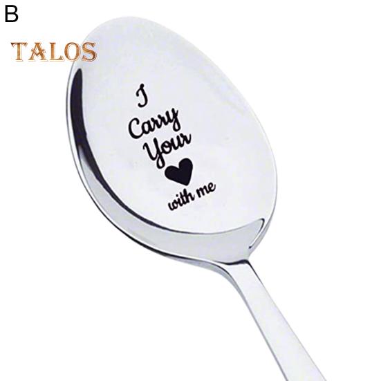 Łyżka do zupy Naczynia nierdzewne Romantyczny napis Trwały, gładki posiłek Łyżka do deserów Prezent na Walentynki