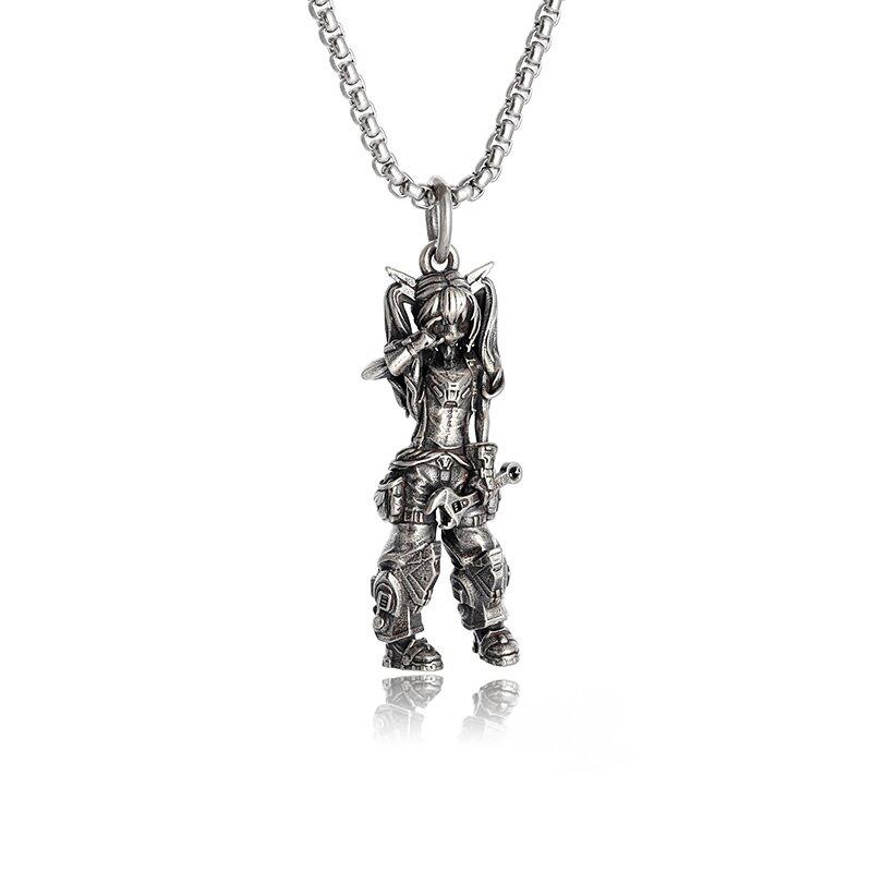 Silver-Plated Cute Pet Cat Wings Animal Pendant Necklace Women's Personalized Fashion Jewelry Couple Gift