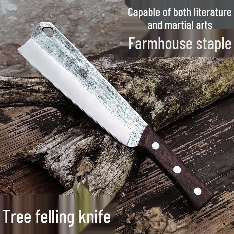 Hand-Forged Manganese Steel Outdoor Sickle: Perfect for Splitting and Chopping Wood