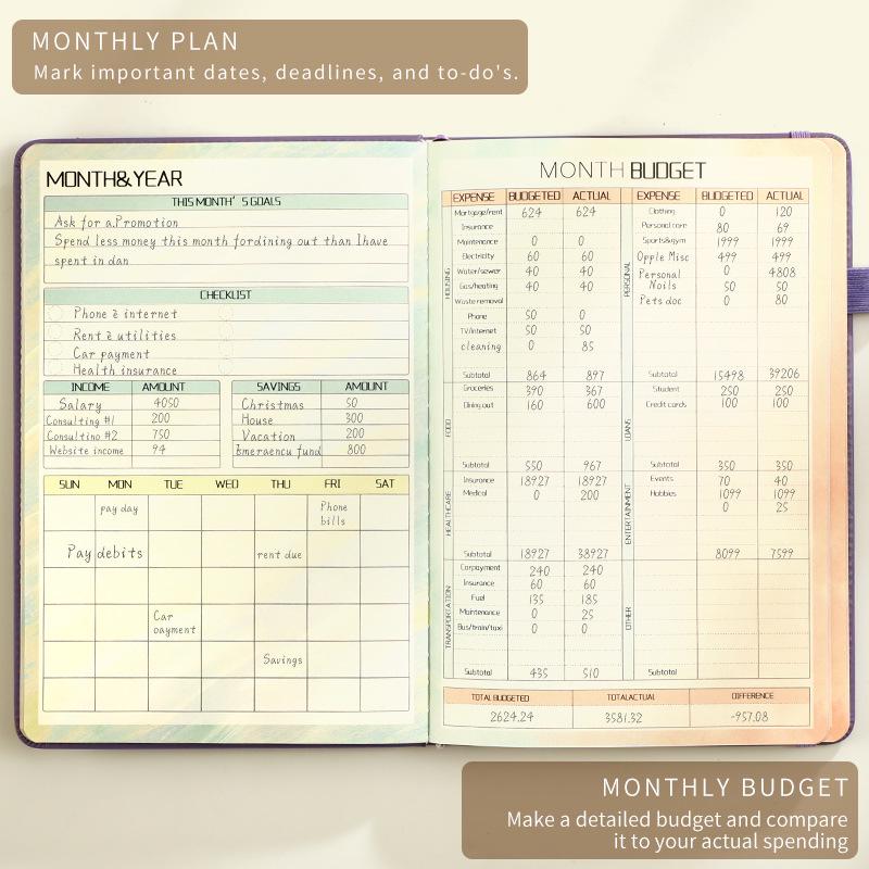 Undated Budget Book: Expense Tracker, Bill Manager & Financial Planner