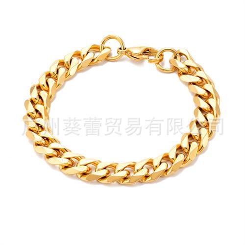 Bracciale a Catena Cubana in Acciaio Inossidabile Rock 3mm-11mm Locomotive Bracciale Vintage da Uomo Accessori in Acciaio Inossidabile