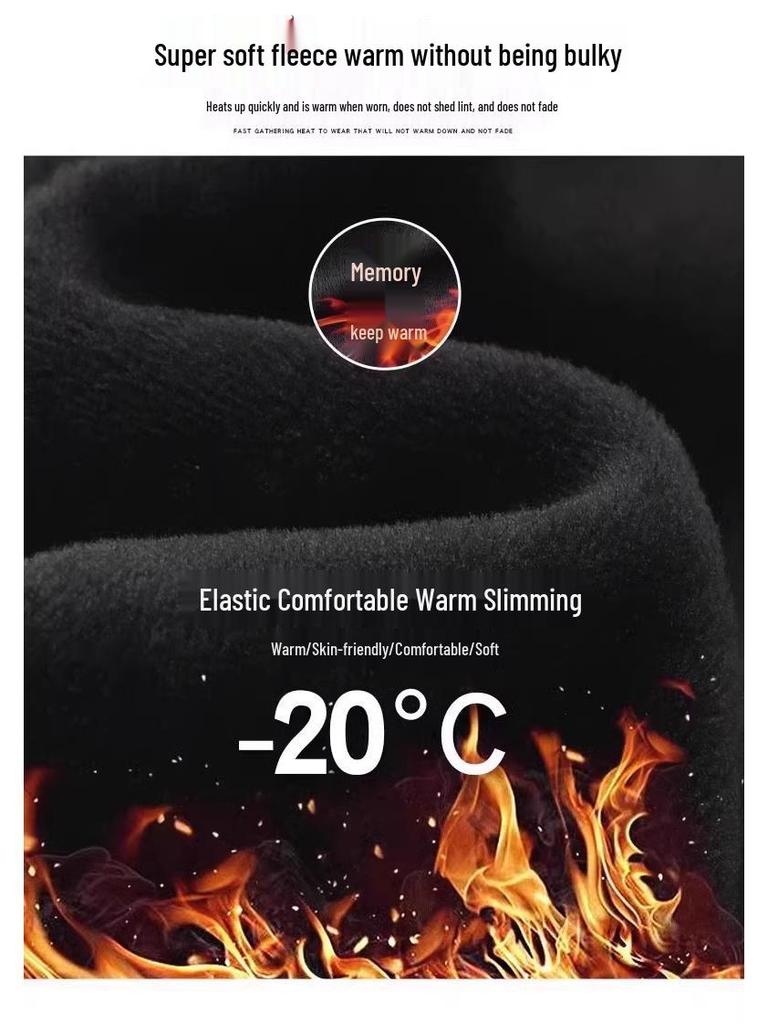 Women's Black Fleece-Lined Slimming Straight-Leg Jeans - Winter Fashion, Versatile, Loose Fit