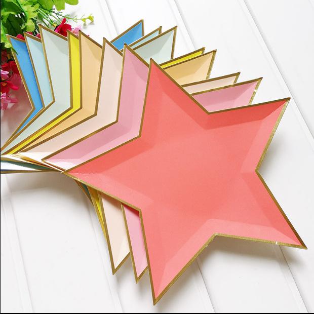 

Star Plates Paper Plates Napkins Party Decor First Birthday Boy Girl Baby Shower Foil Paper Disposable Plate Party