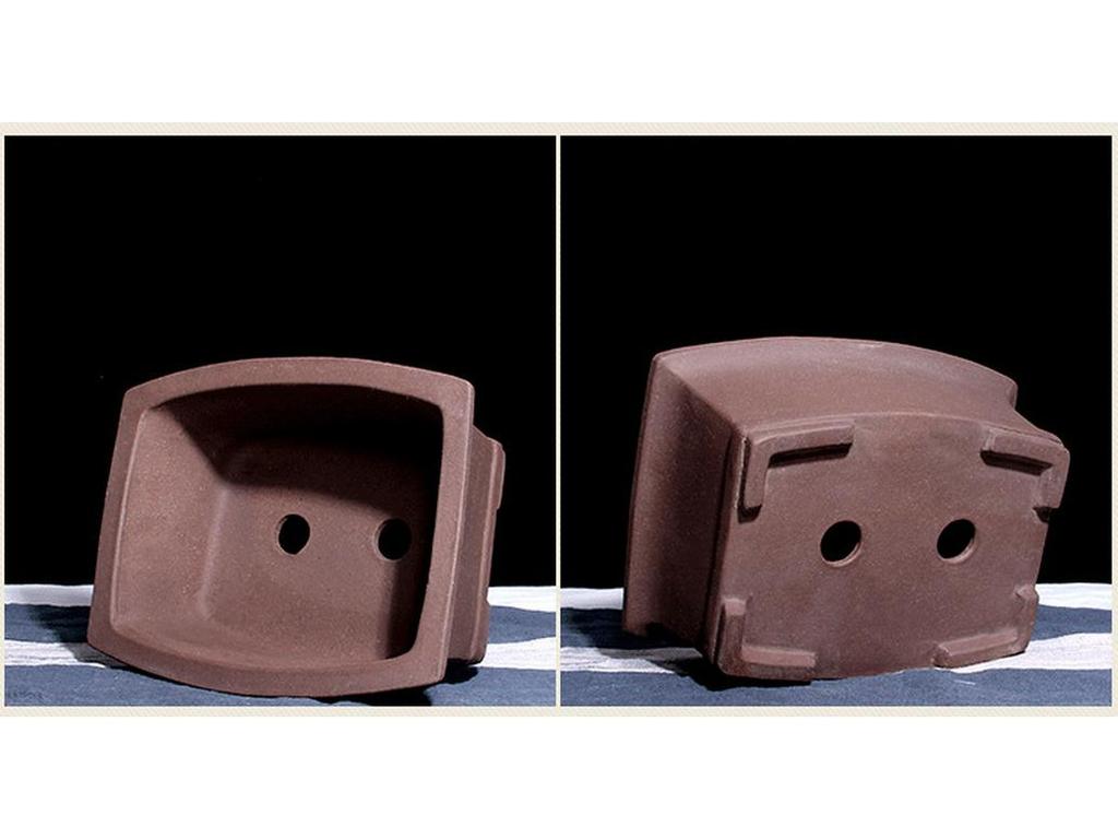 Extra-Large Breathable Purple Clay Square Bonsai Pot for Succulents and Green Plants