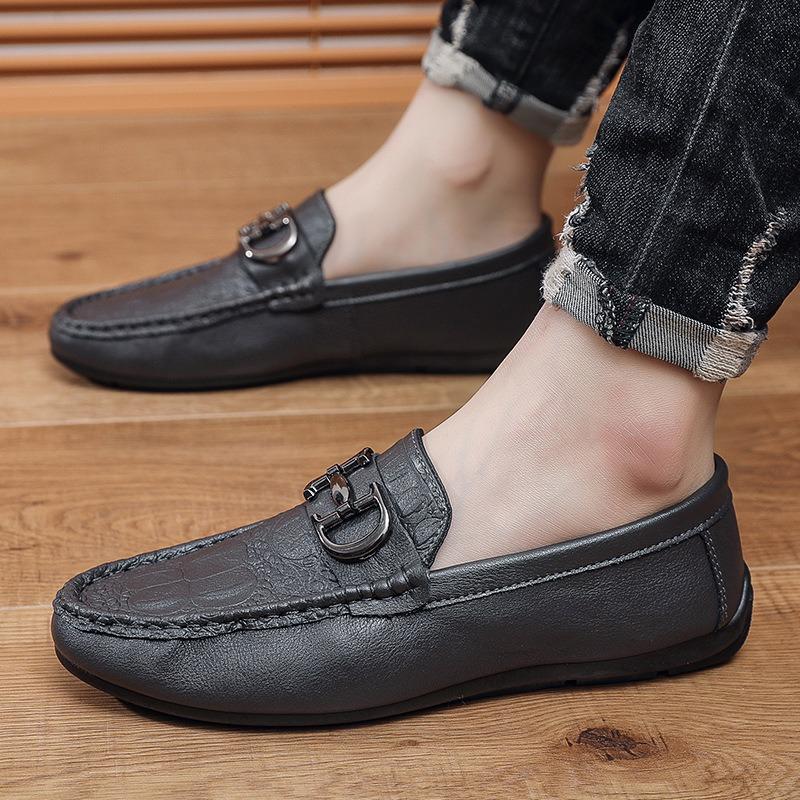 Men's shoes Doudou shoes new fashion trend casual men's shoes breathable one pedal men's shoes leather shoes