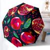 1pc Pomegranate Pattern Automatic Open/Close Umbrella with Windproof, Functional Design, 8-Rib Sturdy Canopy, Durable Ribs137