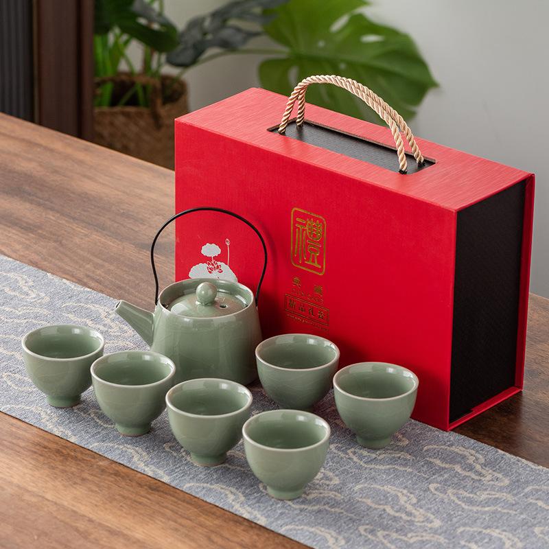 

Geyao Ru Kung Fu Tea Set Guochao Gift Box Ceramic Tea Set Gifts Company Annual Meeting Gifts