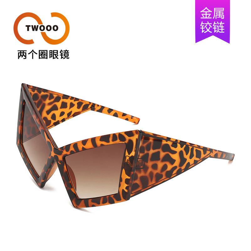 Zwei Kreise, Brille mit Zukunftstechnologie, personalisierte Lokomotiv-Wind-Sonnenbrille mit großem Rahmen, übertriebene moderne Sonnenbrille T1197