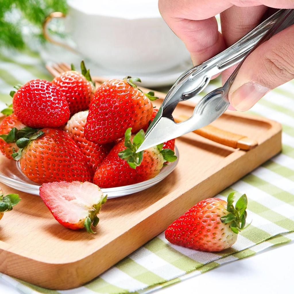 1pcs Strawberry Stem Remover Portable Strawberry Tweezer Multi-functional Fruit Core Remover Stainless Steel Kitchen Gadgets