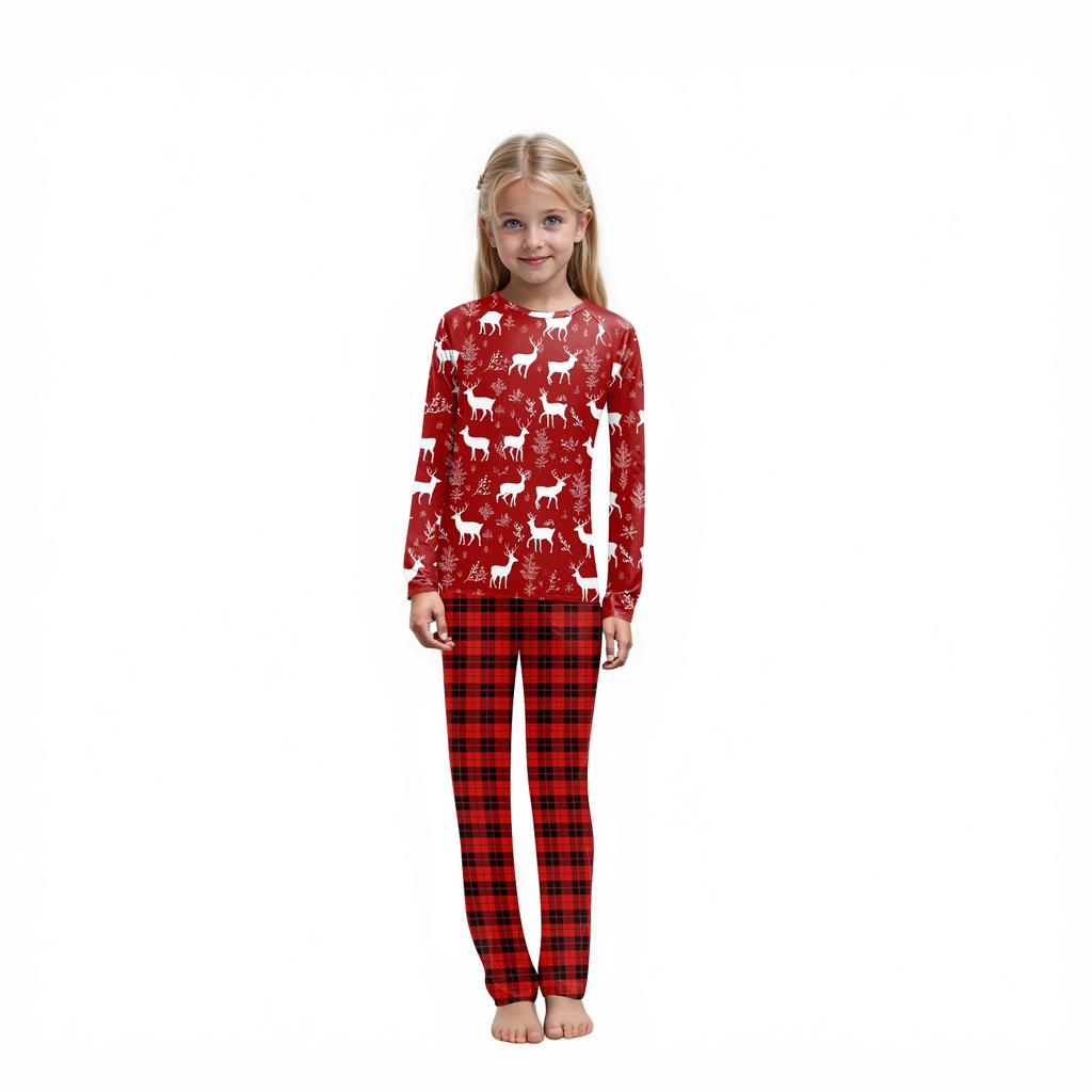Christmas Prints Family Matching Long Sleeve Tops+Pants Set Family Matching Sets