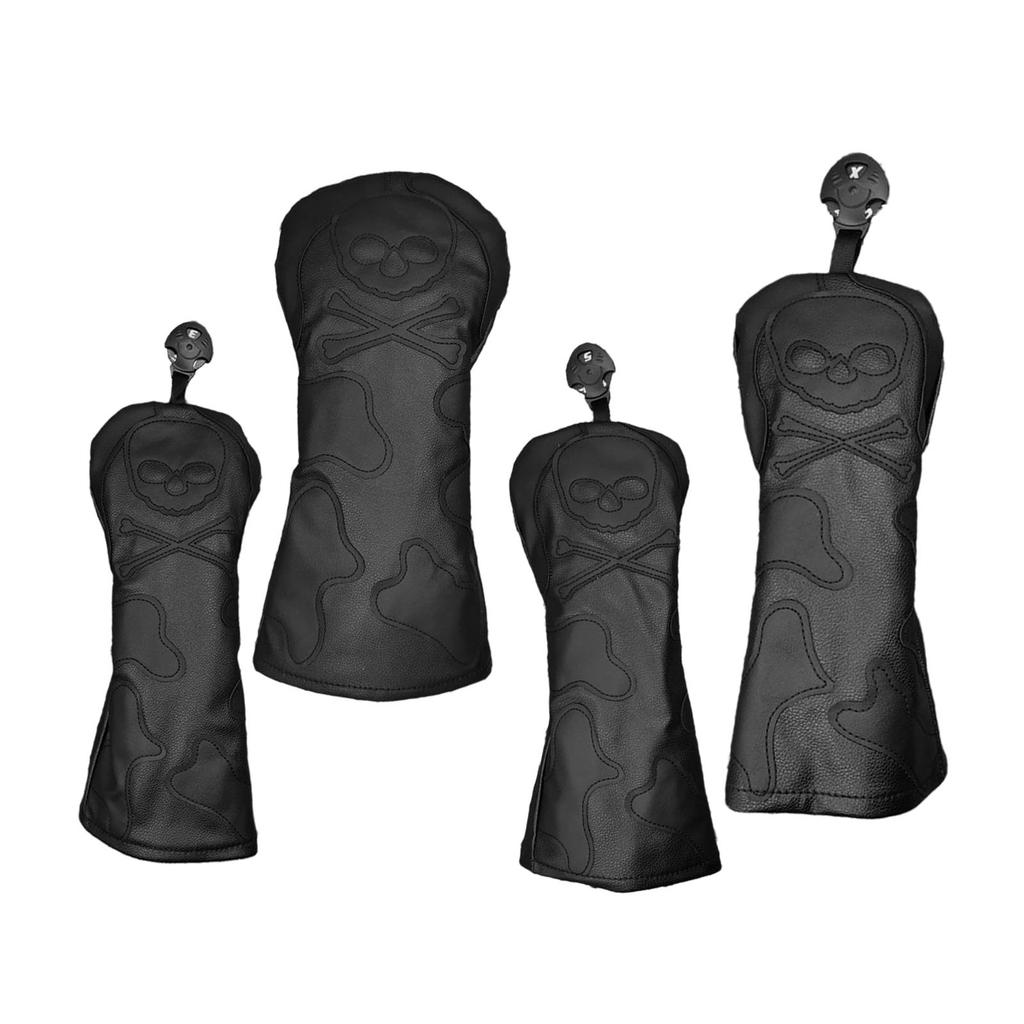 Durable Embroidery Skull Pattern golf Cover Hybrid Driver Headcover Sleeve w/ No. Tag Accessories