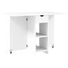 Foldable Dining Table for 2-4 People, Folding Kitchen Table with Storage, Extendable Table on Wheels, White