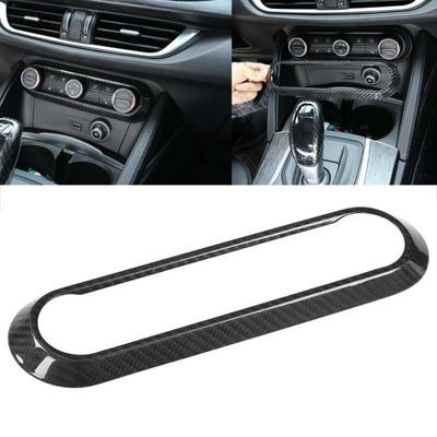 Ovladač hlasitosti na konzole Rám ovládacího panelu Obložení pravého uhlíkového vlákna pro Alfa Romeo Giulia Stelvio Auto