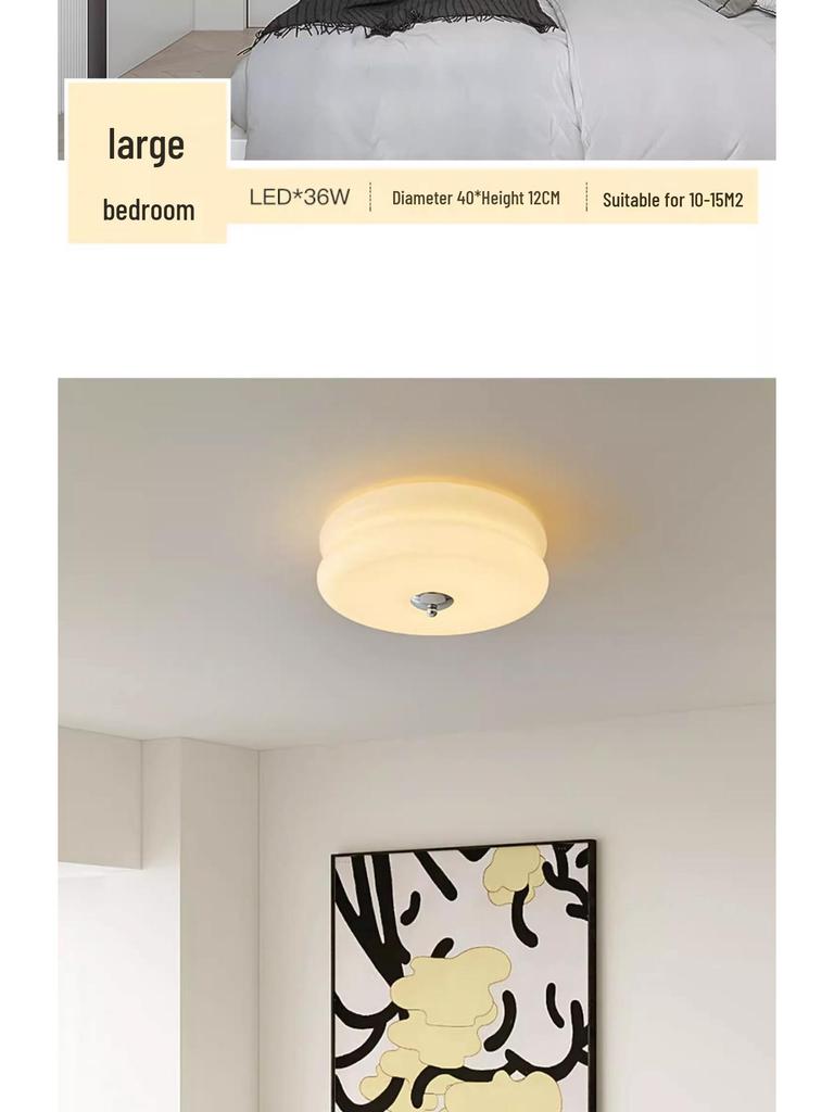 Vintage Bauhaus French Cream Glass Ceiling Lamp for Bedroom or Balcony